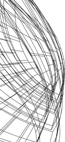 Mimari Sanat Konseptinde Soyut Çizgiler Minimum Geometrik Şekiller — Stok Vektör