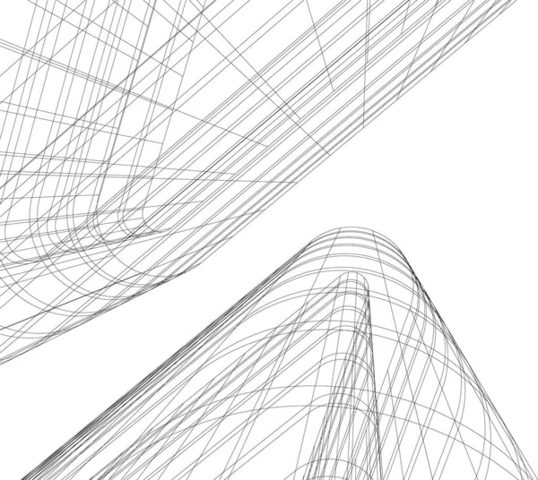 Linhas Abstratas Desenho Conceito Arte Arquitetônica Formas Geométricas Mínimas — Vetor de Stock