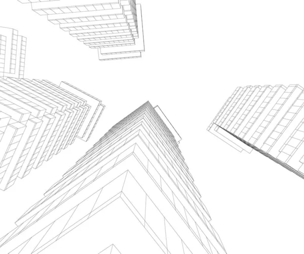 Lignes Dessin Abstraites Dans Concept Art Architectural Formes Géométriques Minimales — Image vectorielle