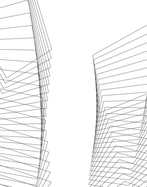 Минимальные Геометрические Формы Архитектурные Линии — стоковый вектор