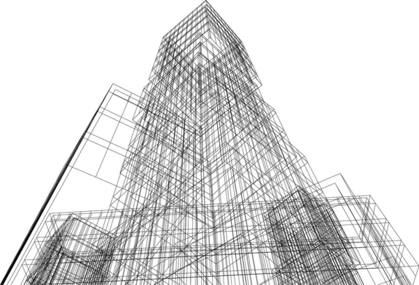 Formas Geométricas Mínimas Líneas Arquitectónicas — Vector de stock