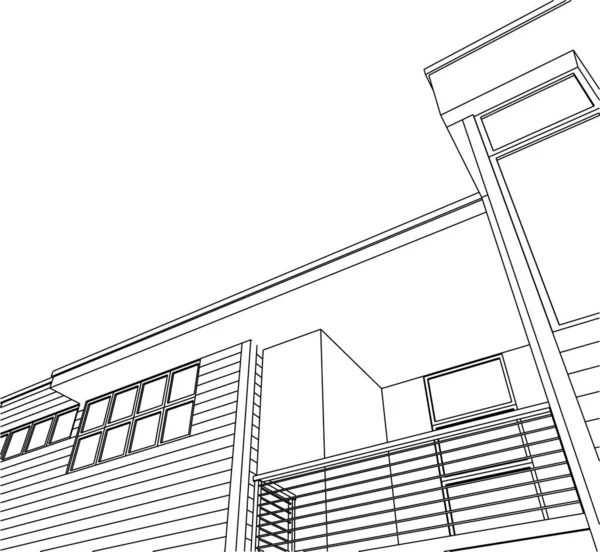 Formes Géométriques Minimales Lignes Architecturales — Image vectorielle