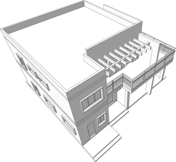 建築芸術の概念における抽象的な線や最小限の幾何学的形状 — ストックベクタ