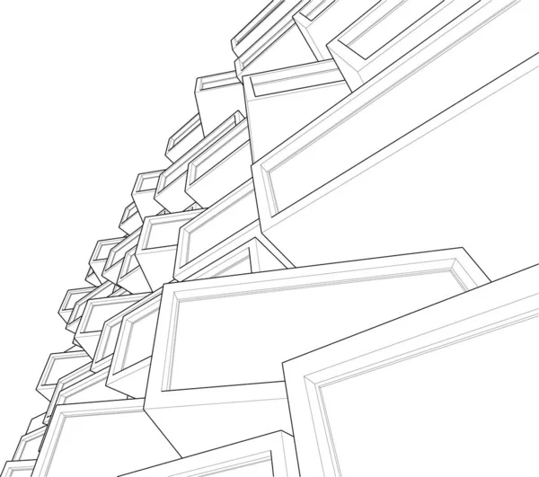 Minimale Geometrische Vormen Architectonische Lijnen — Stockvector