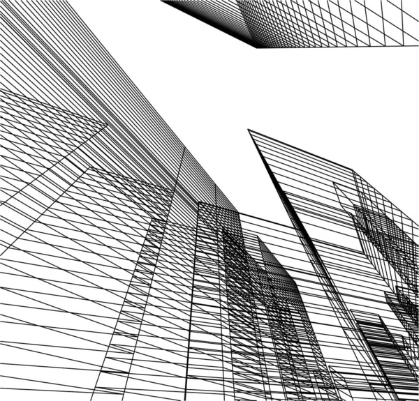 Formas Geométricas Mínimas Linhas Arquitetônicas — Vetor de Stock