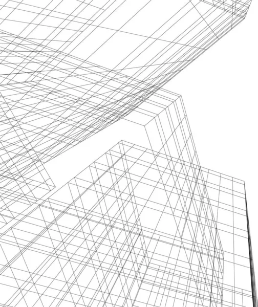 Abstrakte Zeichnungslinien Architektonischen Kunstkonzept Minimale Geometrische Formen — Stockvektor