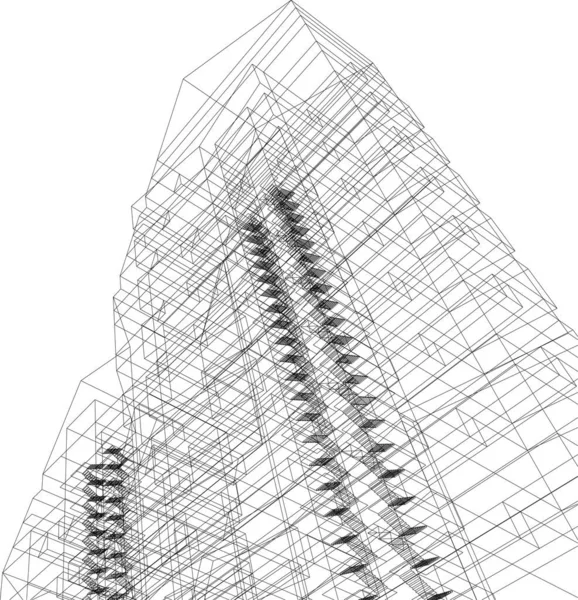 Minimální Geometrické Tvary Architektonické Linie — Stockový vektor