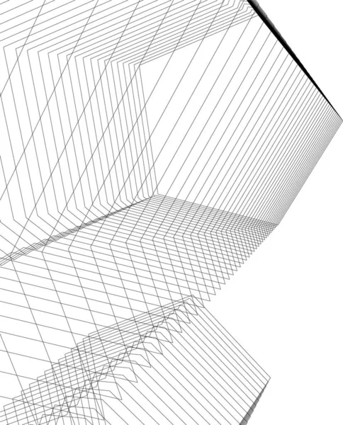 Bentuk Geometris Minimal Garis Arsitektur - Stok Vektor