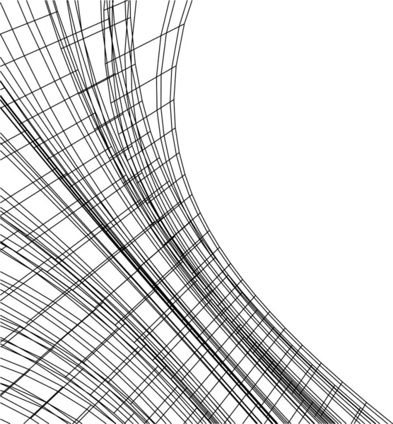 Linee Disegno Astratte Nel Concetto Arte Architettonica Forme Geometriche Minime — Vettoriale Stock