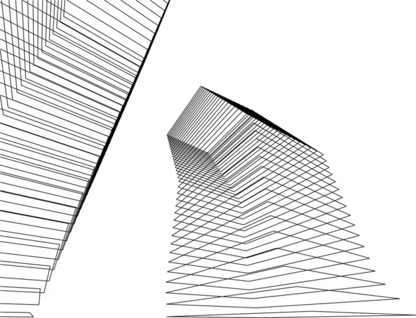 Formas Geométricas Mínimas Linhas Arquitetônicas —  Vetores de Stock