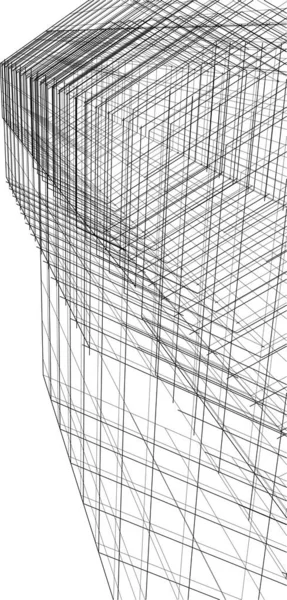 Líneas Abstractas Dibujo Concepto Arte Arquitectónico Formas Geométricas Mínimas — Archivo Imágenes Vectoriales