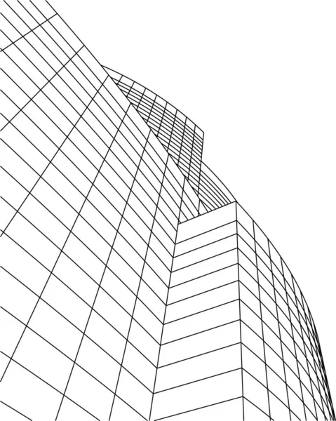 Minimala Geometriska Former Arkitektoniska Linjer — Stock vektor