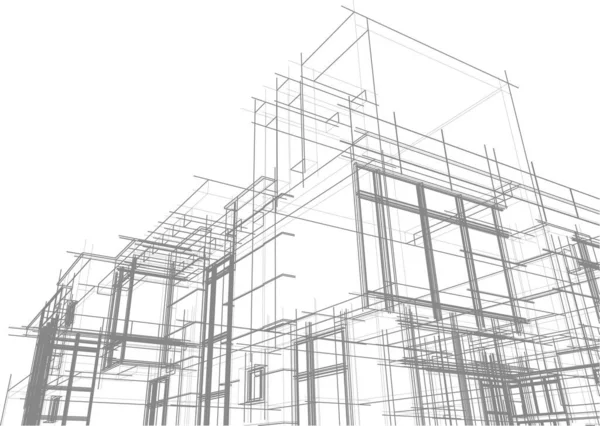 Architektur Gebäude Illustration Auf Hintergrund — Stockvektor