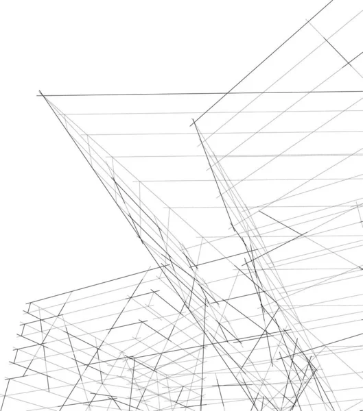 最小限の幾何学的形状建築線 — ストックベクタ