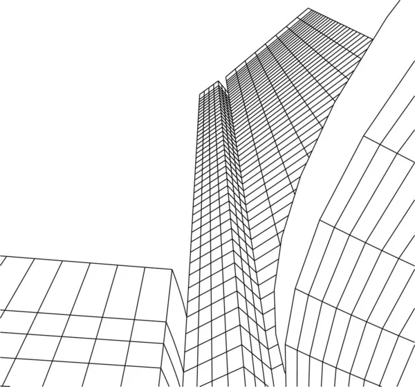 Formas Geométricas Mínimas Líneas Arquitectónicas — Vector de stock