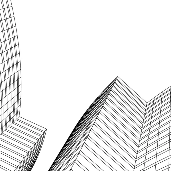 Formas Geométricas Mínimas Linhas Arquitetônicas — Vetor de Stock