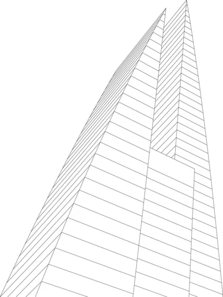 最小限の幾何学的形状建築線 — ストックベクタ