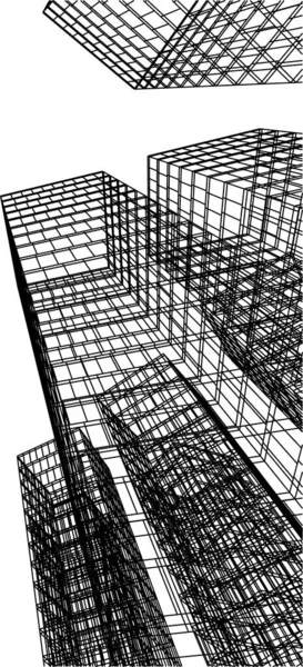 Forme Geometriche Minimali Linee Architettoniche — Vettoriale Stock