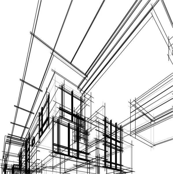 Architektur Gebäude Illustration Auf Hintergrund — Stockvektor