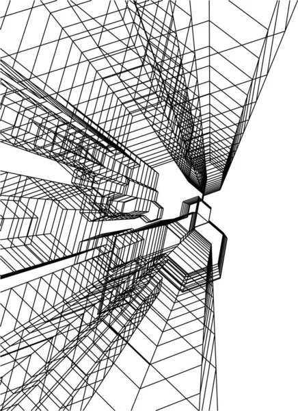 Minimala Geometriska Former Arkitektoniska Linjer — Stock vektor