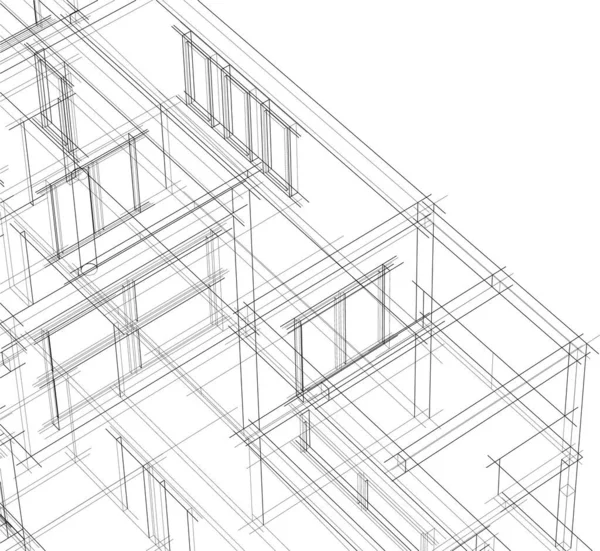 Minimala Geometriska Former Arkitektoniska Linjer — Stock vektor