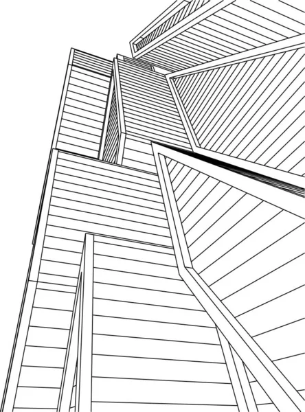 Formas Geométricas Mínimas Linhas Arquitetônicas —  Vetores de Stock