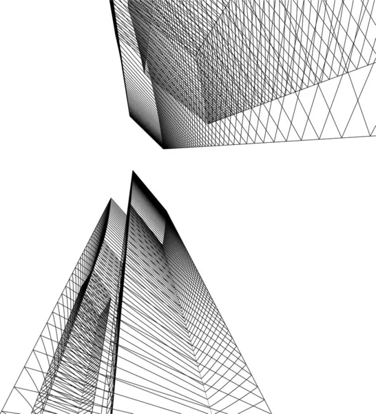 Architectuur Gebouw Illustratie Achtergrond — Stockvector