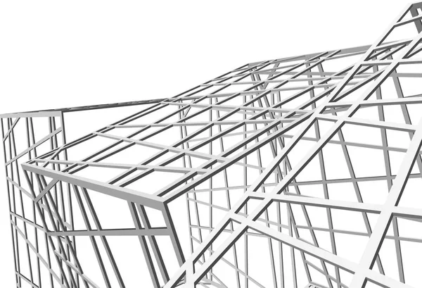 Abstrakta Teckningslinjer Arkitektonisk Konst Koncept Minimala Geometriska Former — Stock vektor