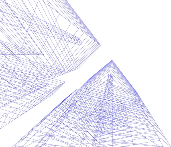 Minimální Geometrické Tvary Architektonické Linie — Stockový vektor