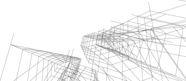 Formas Geométricas Mínimas Líneas Arquitectónicas — Archivo Imágenes Vectoriales