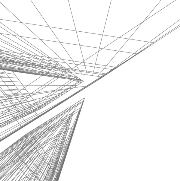 Formas Geométricas Mínimas Líneas Arquitectónicas — Vector de stock