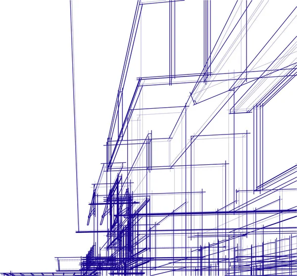 Líneas Abstractas Dibujo Concepto Arte Arquitectónico Formas Geométricas Mínimas — Archivo Imágenes Vectoriales