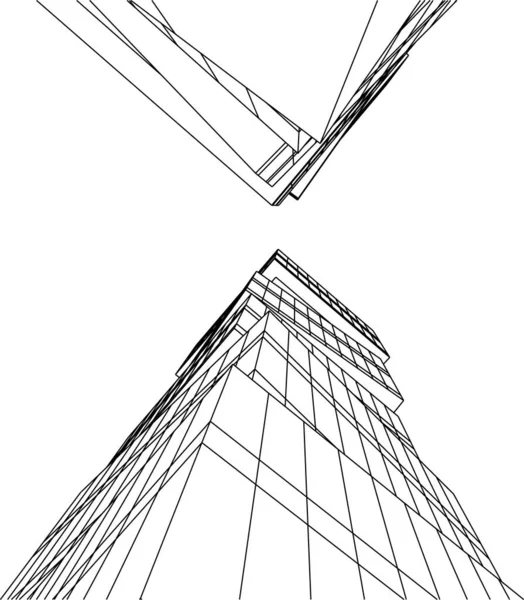 Minimal Geometrik Şekiller Mimari Çizgiler — Stok Vektör