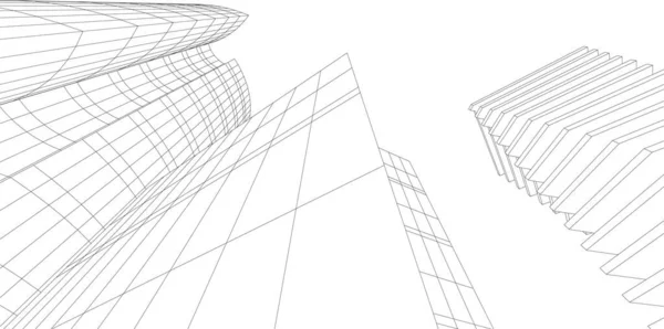 Formas Geométricas Mínimas Linhas Arquitetônicas — Vetor de Stock