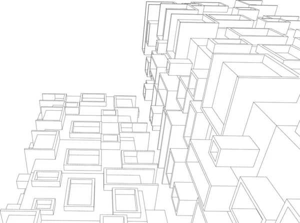 Минимальные Геометрические Формы Архитектурные Линии — стоковый вектор