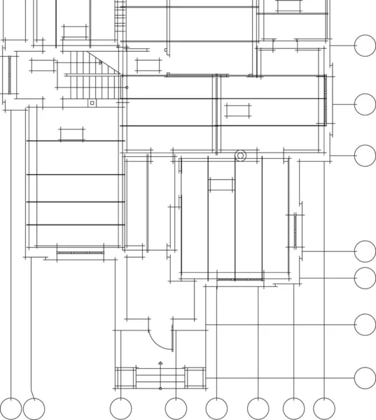 Abstrakta Teckningslinjer Arkitektonisk Konst Koncept Minimala Geometriska Former — Stock vektor