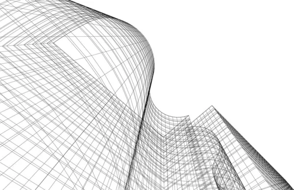 Formas Geométricas Mínimas Linhas Arquitetônicas — Vetor de Stock