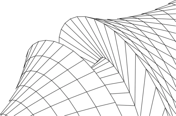 Minimální Geometrické Tvary Architektonické Linie — Stockový vektor