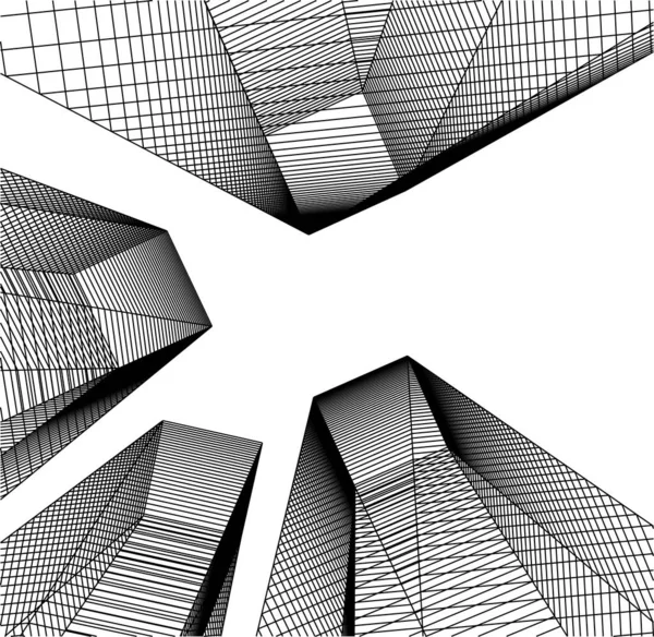 Minimale Geometrische Vormen Architectonische Lijnen — Stockvector