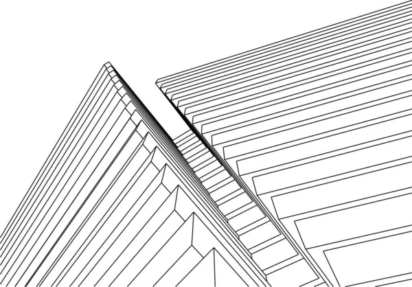 Formas Geométricas Mínimas Líneas Arquitectónicas — Vector de stock