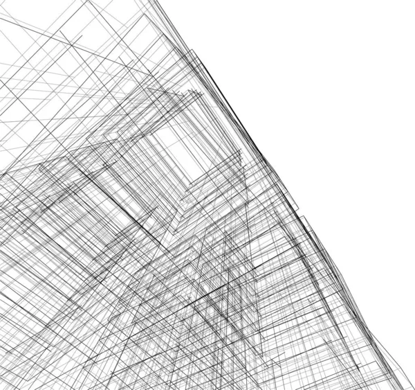 最小限の幾何学的形状建築線 — ストックベクタ