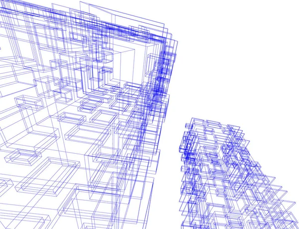 Abstracte Tekenlijnen Architectonisch Kunstconcept Minimale Geometrische Vormen — Stockvector