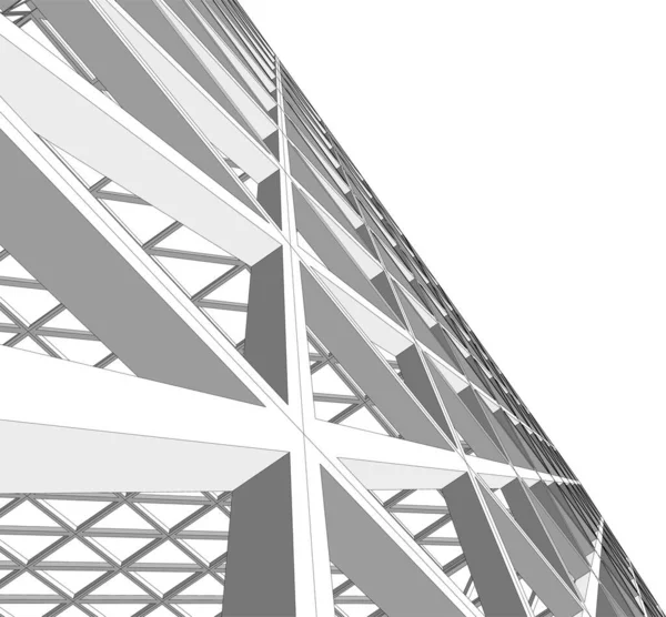 Abstrakte Zeichnungslinien Architektonischen Kunstkonzept Minimale Geometrische Formen — Stockvektor