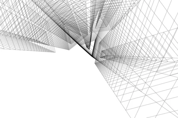 Formas Geométricas Mínimas Linhas Arquitetônicas —  Vetores de Stock