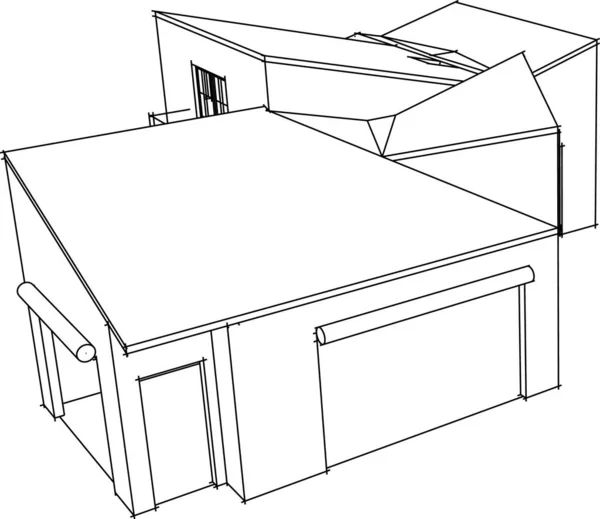 Minimale Geometrische Vormen Architectonische Lijnen — Stockvector