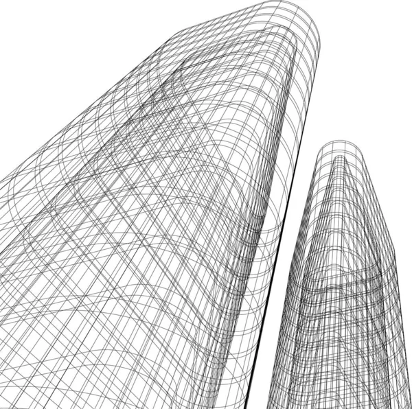 Formas Geométricas Mínimas Líneas Arquitectónicas — Vector de stock