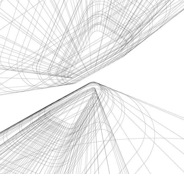 Formas Geométricas Mínimas Líneas Arquitectónicas — Vector de stock