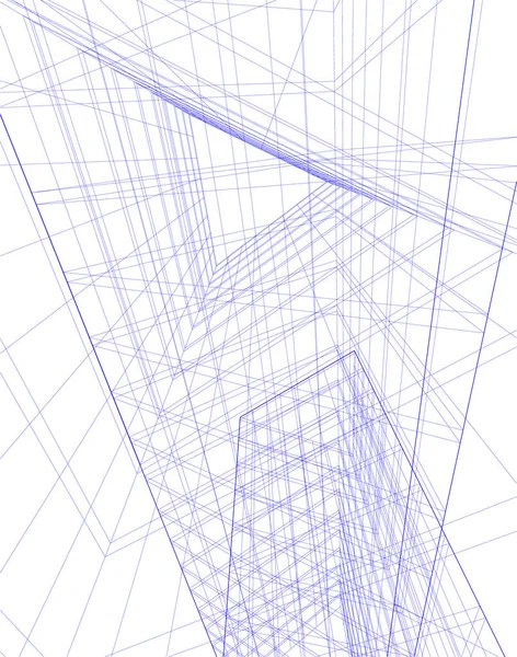 Abstrakte Zeichnungslinien Architektonischen Kunstkonzept Minimale Geometrische Formen — Stockvektor