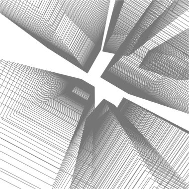 Mimari sanat konseptinde soyut çizgiler, minimum geometrik şekiller. 