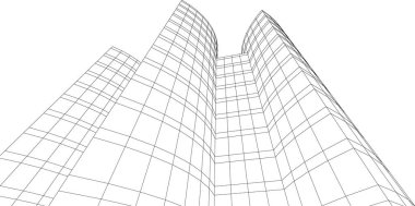 Mimari sanat konseptinde soyut çizgiler, minimum geometrik şekiller. 